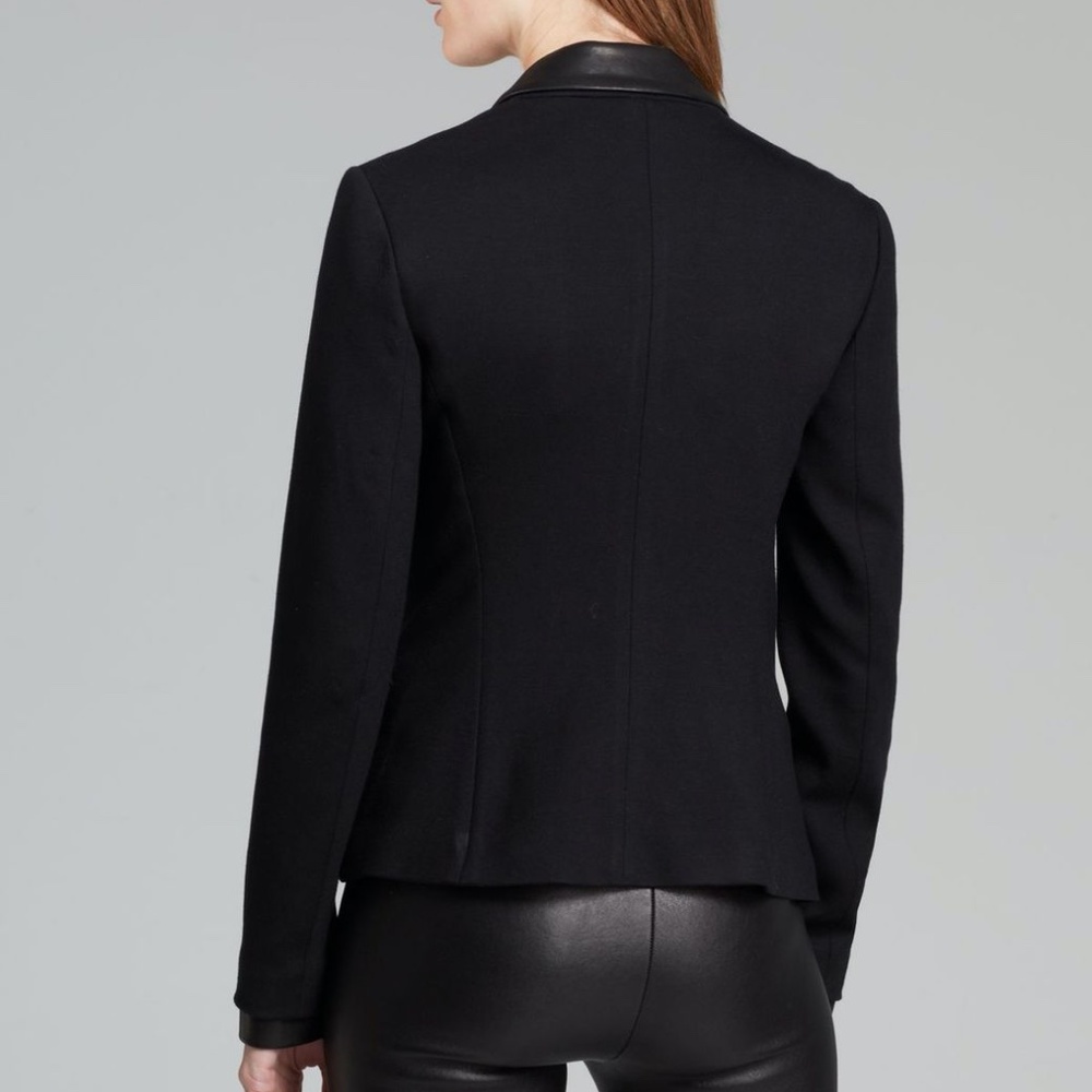 Theory Leandria Leather Trim Tuxedo Blazer - 2 - Picture 3 of 7